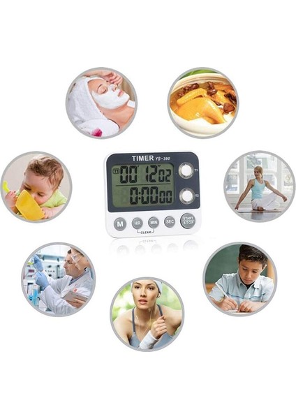 Dijital Mutfak Zamanlayıcı, Pişirme Zamanlayıcı, Kronometre, Büyük LCD Ekran Yanıp Sönen Toplantı Sınıfı Için Yukarı / Aşağı Zamanlayıcı | Mutfak Zamanlayıcıları (Yurt Dışından) fiyatları