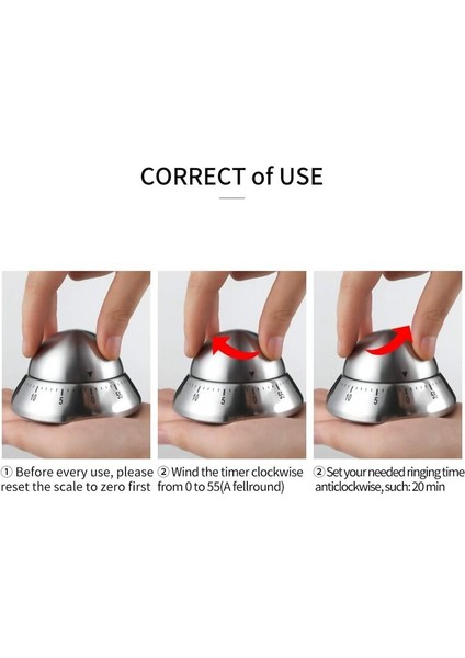 Three Beans Zamanlayıcı Hiçbir Piller Gerekli 100% Mekanik Mutfak Zamanlayıcı Paslanmaz Çelik Hassas Yaşam Zamanlayıcı | Mutfak Zamanlayıcıları (Yurt Dışından) fiyatları