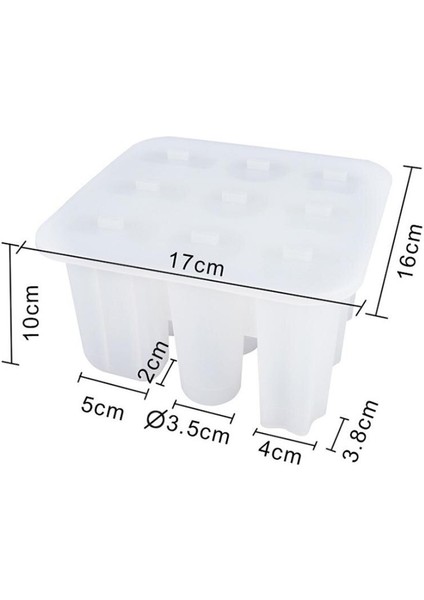 9 Hücreler Silikon Buz Lolly Kalıp Dondurma Makinesi Buz Küp (17 * 16 * 10 Cm, Beyaz) (Yurt Dışından) fiyatları