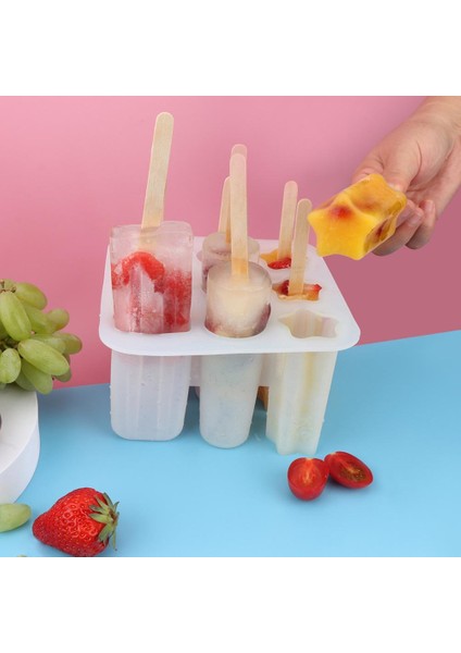 9 Hücreler Silikon Buz Lolly Kalıp Dondurma Makinesi Buz Küp (17 * 16 * 10 Cm, Beyaz) (Yurt Dışından) fırsatları