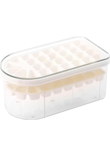 Three Beans 1 Adet Buz Yapma Kalıp Ev Buz Kutusu Ice Küp Tepsisi ile Çıkarılabilir Kapak Mutfak Aracı (Beyaz) | (Yurt Dışından)