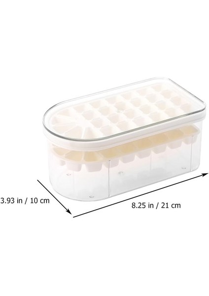 Three Beans 1 Adet Buz Yapma Kalıp Ev Buz Kutusu Ice Küp Tepsisi ile Çıkarılabilir Kapak Mutfak Aracı (Beyaz) | (Yurt Dışından)