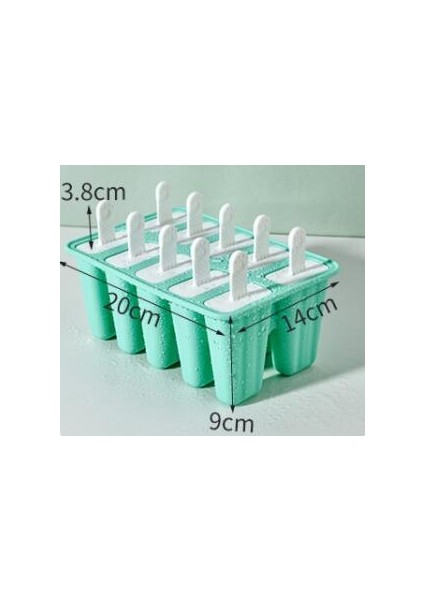 10 Parça Delikler Silikon Dondurma Kalıp Buz Küpü Tepsi Popsicle Varil Dıy Kalıp Tatlı Dondurma Kalıp Popsicle Stick (Yeşil) ile (Yurt Dışından)