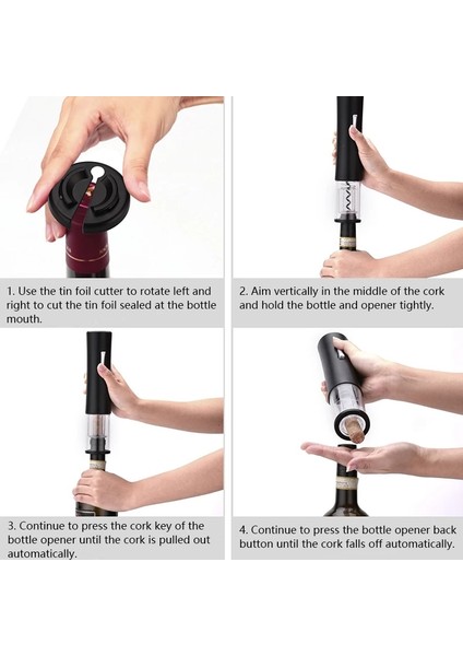 Elektrikli Şarap Açacağı, Akülü Elektrikli Şarap Şişesi Açacağı Açacağı (Siyah) (Yurt Dışından) fırsatları