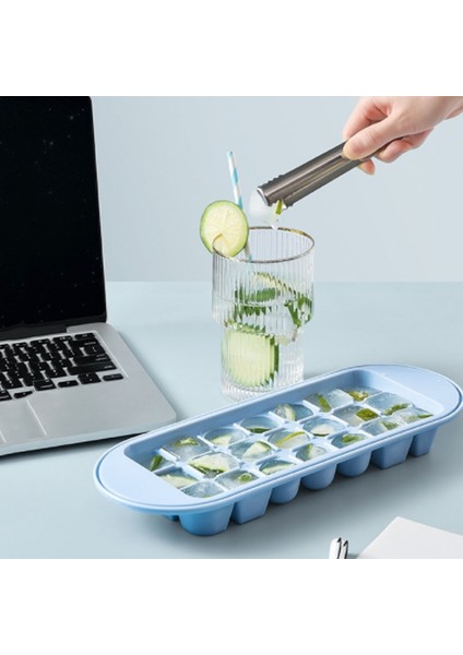 Three Beans 28 cm Mutfak Gadgets Buz Tepsisi Dıy Evin Buzdolabı Buz Kutusu Ice Cube Kalıp Yiyecek Saklama Kutusu Cryper Yaratıcılık Mutfak Accessorie (Mavi) (Yurt Dışından)