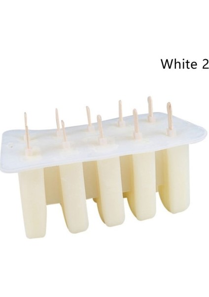 Three Beans Tatlı Dondurucu Kavite Silikon Popsicle Dondurma Kalıp Kapak ile Dıy Ev Yapımı Lolly Meyve Suyu Ice Cube Tepsi Makinesi (23 * 14.5 * 10 Cm, Beyaz) (Yurt Dışından)