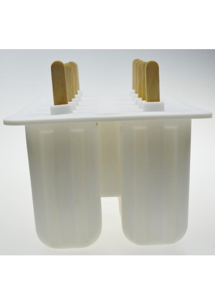 Three Beans Tatlı Dondurucu Kavite Silikon Popsicle Dondurma Kalıp Kapak ile Dıy Ev Yapımı Lolly Meyve Suyu Ice Cube Tepsi Makinesi (23 * 14.5 * 10 Cm, Beyaz) (Yurt Dışından)