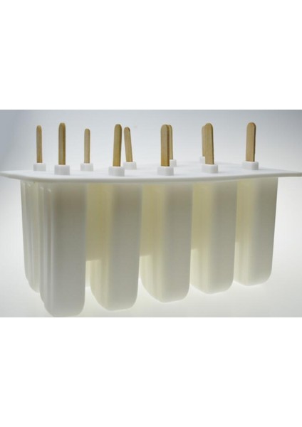 Three Beans Tatlı Dondurucu Kavite Silikon Popsicle Dondurma Kalıp Kapak ile Dıy Ev Yapımı Lolly Meyve Suyu Ice Cube Tepsi Makinesi (23 * 14.5 * 10 Cm, Beyaz) (Yurt Dışından)