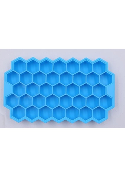 Three Beans 37 Izgara Ice Cube Maker Içecek Kokteyl Parti Bar Araçları Silikon Buz Küp Tepsisi ile Kapaklı Mutfak Gadgets (Mavi) (Yurt Dışından)