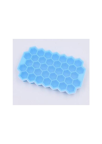 Three Beans 37 Izgara Ice Cube Maker Içecek Kokteyl Parti Bar Araçları Silikon Buz Küp Tepsisi ile Kapaklı Mutfak Gadgets (Mavi) (Yurt Dışından)
