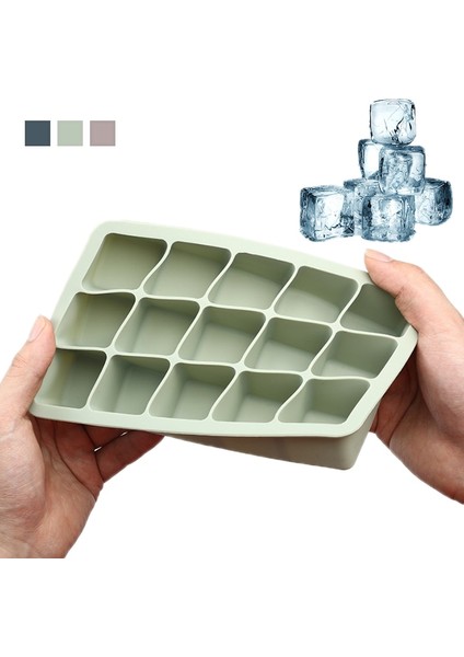Silikon Buz Küp Kalıp 3 Renk Büyük Izgara Buz Küp Makinesi Esnek Silikon Buz Küp Tepsisi Kapaklı Mutfak Gadget'ları (18 · 7 * 11 · 8 * 3 · 5 Cm, Yeşil) (Yurt Dışından)