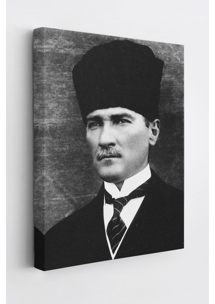 Atatürk Portre Tablosu Mustafa Kemal Atatürk Dikdörtgen Dekoratif Kanvas Tablo