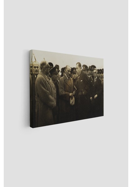 Atatürk'ün Anadolu'yu Ziyareti Mustafa Kemal Atatürk Dikdörtgen Dekoratif Kanvas Tablo modelleri
