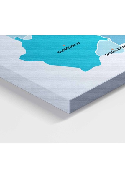 Çorum Ili ve Ilçeler Haritası Dekoratif Kanvas Tablo 1317 modelleri
