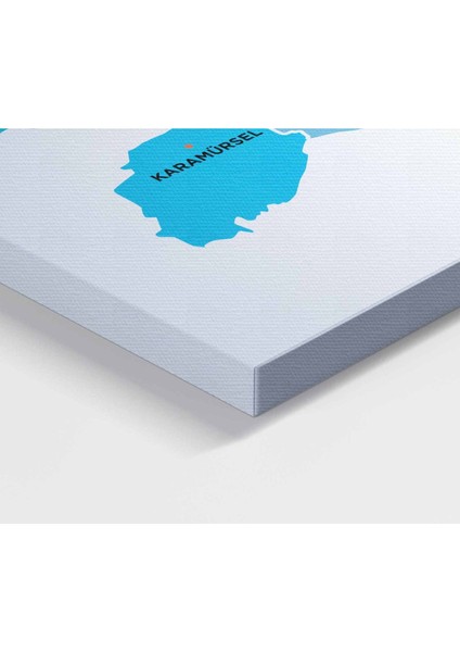 Kocaeli Ili ve Ilçeler Haritası Dekoratif Kanvas Tablo 1402
