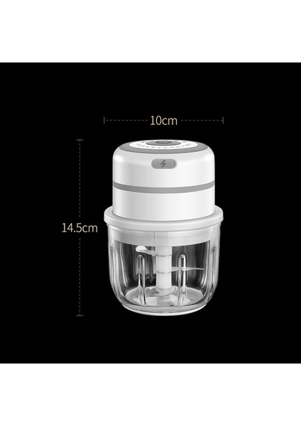 Three Beans Three Beans Elektrikli Mini Sarımsak Kıyıcı Gıda Dilimleme Taşınabilir Öğütücü Blender Işlemci 300ML USB Şarj Edilebilir (Beyaz) (Yurt Dışından)