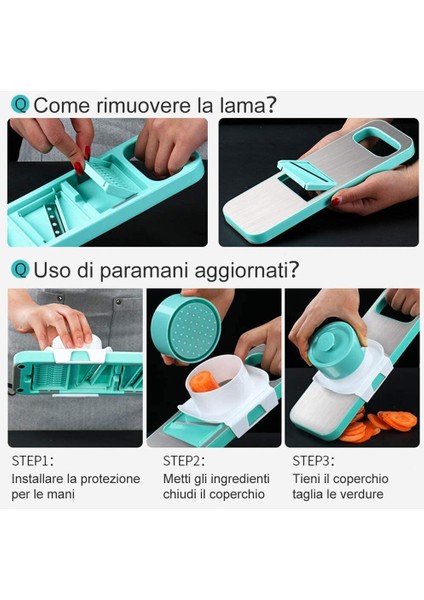 Three Beans 6 In 1 Çok Fonksiyonlu Ayarlanabilir Sebze Sebze Kesici Gıda Meyve Sarımsak Patates Parçalayıcı Mutfak Aracı | Graters (Yurt Dışından)