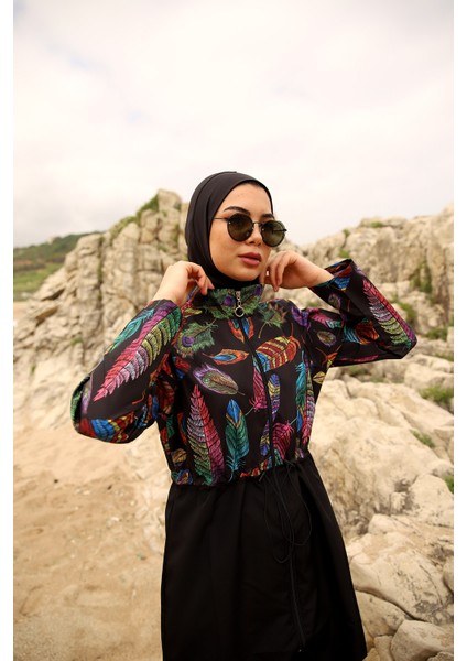 Paraşüt Tam Kapalı Tesettür Mayo Tüy Yaprak 2113 Funda fiyatları