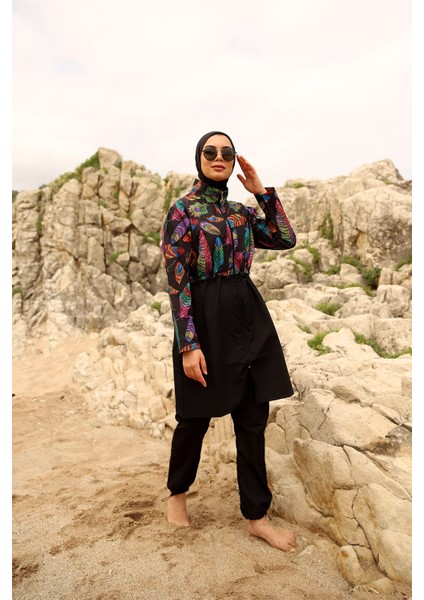 Paraşüt Tam Kapalı Tesettür Mayo Tüy Yaprak 2113 Funda indirimleri