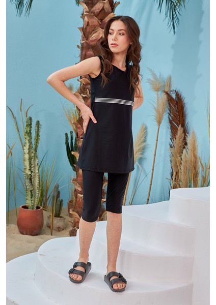 Yarı Kapalı Tesettür Mayo Sıfır Kol 720-011 Esma fiyatları