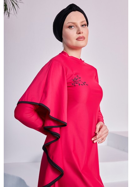 Likralı Tam Kapalı Tesettür Mayo Tuna Bordo 2239 fırsatları