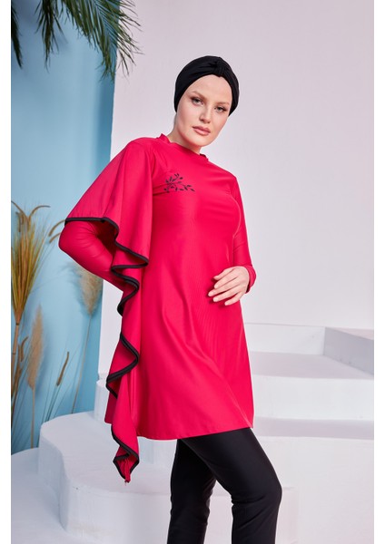 Likralı Tam Kapalı Tesettür Mayo Tuna Bordo 2239 indirimleri