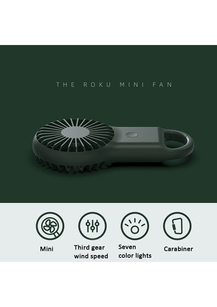 El Tipi Cep Mini Küçük Fan Taşınabilir Şarj 7 Renk Işığı Turuncu ile Açık USB Fan (Yurt Dışından)