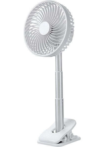 Çok Fonksiyonlu Ayarlanabilir USB Şarj Klibi Masaüstü Elektrikli Fan 4 Hız Kontrolü Beyaz (Yurt Dışından)