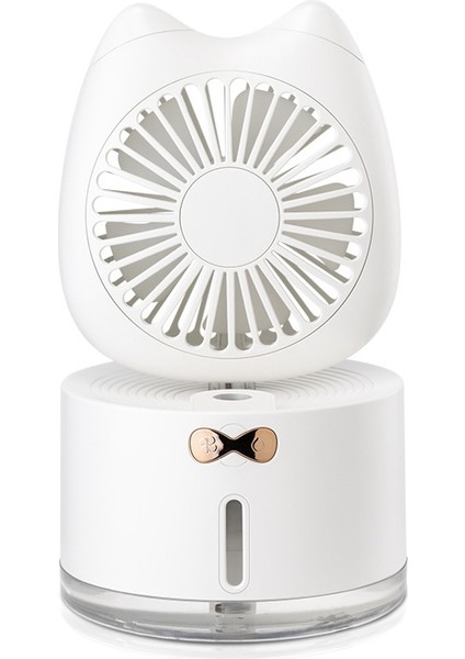 Bd-Mm1 Kedi Şekli Ev Masaüstü Şarj Edilebilir Sprey Nemlendirici Fan Beyaz (Yurt Dışından)