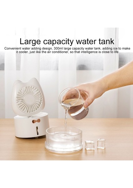 Bd-Mm1 Kedi Şekli Ev Masaüstü Şarj Edilebilir Sprey Nemlendirici Fan Beyaz (Yurt Dışından) modelleri