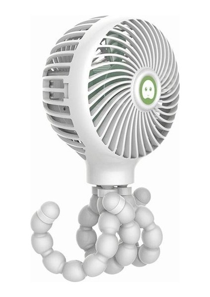 Ahtapot Deformeli Karikatür Katlanır USB Şarj Edilebilir Mini El Fan Beyaz (Yurt Dışından)