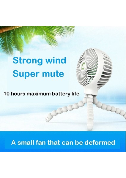 Ahtapot Deformeli Karikatür Katlanır USB Şarj Edilebilir Mini El Fan Pembe (Yurt Dışından)