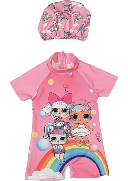 Yeni Sezon Kız Çocuk Baskılı Hızlı Kuruyan Mayo Takımı