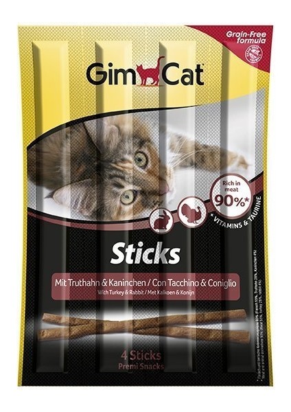 Sticks Hindi Etli Tavşan Etli Tahılsız Ödül Çubukları 4lü 20 gr