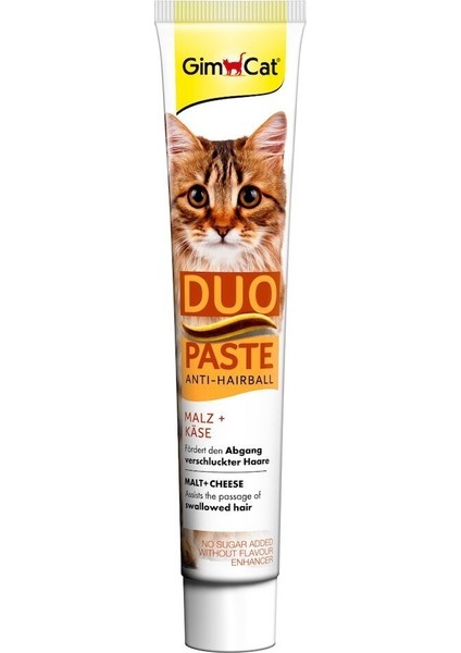 Anti Hairball Duo Paste Peynirli Kedi Macunu Malt