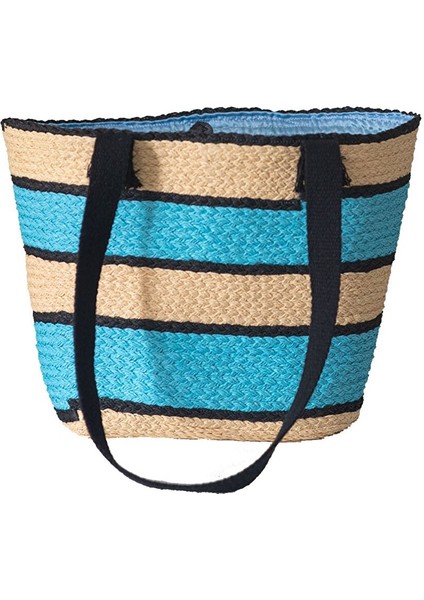 Kadın Çok Renkli Koton Askılı Hasır Plaj Çantası fiyatları