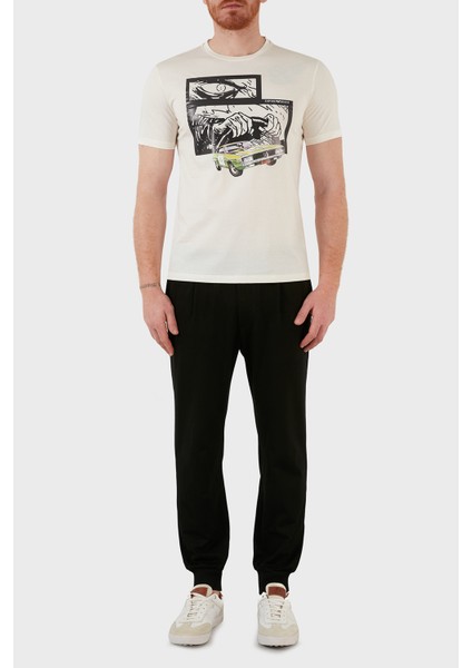 Baskılı % 100 Pamuk Bisiklet Yaka Regular Fit T Shirt Erkek T Shirt 3L1T8P 1JW5Z F121 indirimleri