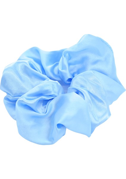 Lastikli Simit Açık Mavi Saten Toka