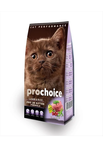 Pro Choice Pro 38 Kitten Kuzu Etli Yavru Kedi Maması 15 kg