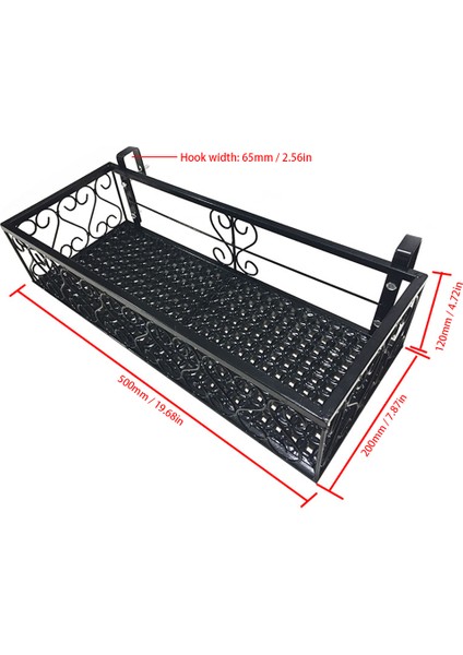 Kancalı Demir Asma Çiçek Korkuluk Raf Sepeti Balkon (Yurt Dışından) indirimleri