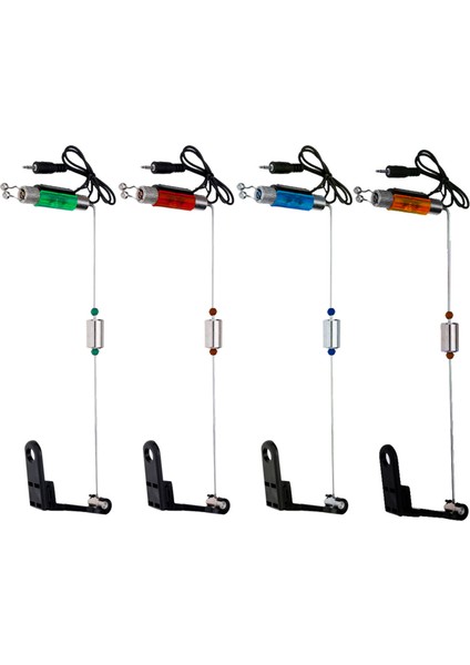 4 Adet Demir Balıkçılık Bite Alarm Askı Swinger LED (Yurt Dışından)