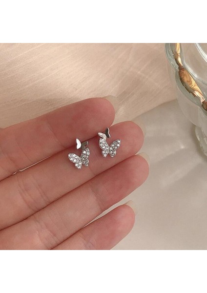 Kadınlar Için 2 Adet Gümüş Kaplama Kelebek Küpe Küpe Küpe (Yurt Dışından)