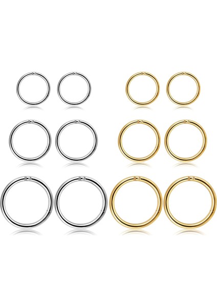 12 Adet 16G Paslanmaz Çelik Küpe 8-12 mm (Yurt Dışından)