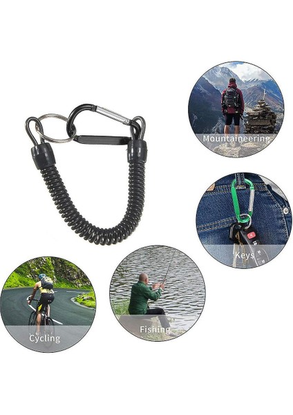 Three Beans Sıkı Spiral Kordonlu Carabiner, 6 Adet Geri Çekilebilir Anahtarlıklar (Yurt Dışından)