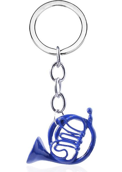 Three Beans Annenle Tanıştım Mavi Fransız Boynuzu Anahtarlık Metal Anahtarlık Kolye Noel Hediyesi (Yurt Dışından)