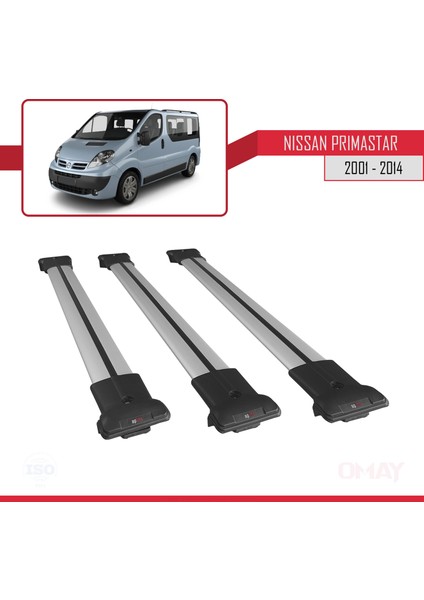 Nissan Primastar 2001-2014 Arası Fly Model Ara Atkı Tavan Barı Gri 3 Adet Bar