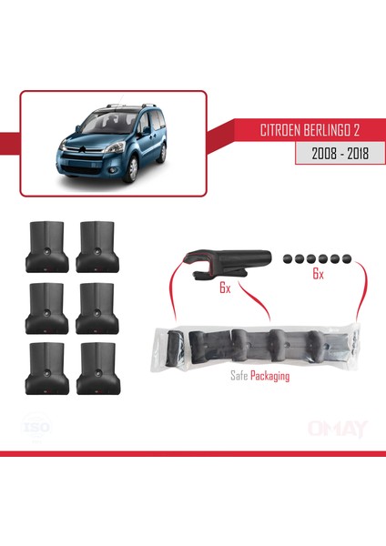 Citroen Berlingo 2008-2018 Arası Fly Model Ara Atkı Tavan Barı Gri 3 Adet Bar