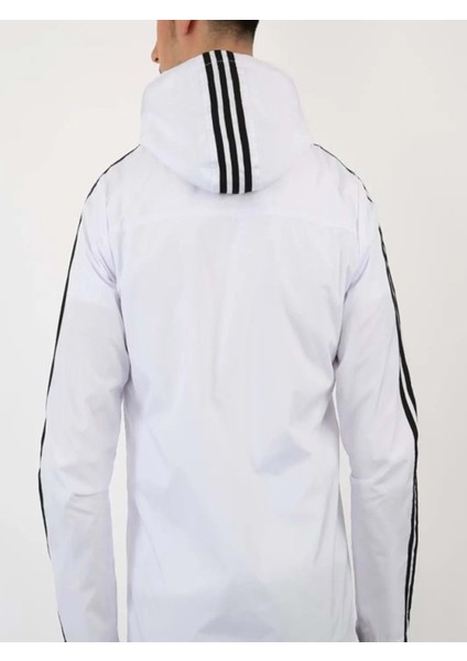 Adidas Erkek The Run Kapüşonlu Yağmurluk A 00897 - Beyaz - Xxl