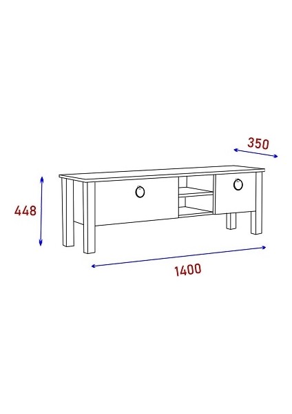 BM Dekor Tv Sehpası Rüya Beyaz 140 cm