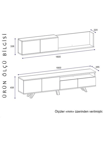 BM Dekor Tv Ünitesi Merit Beyaz 180 cm